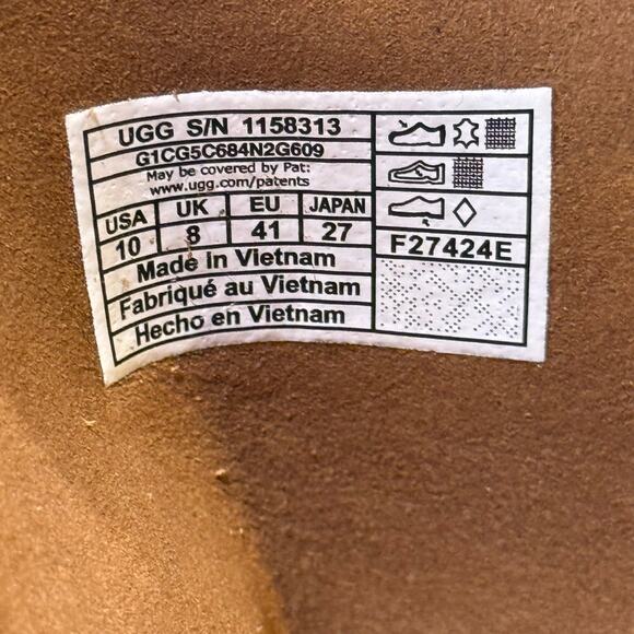 UGG NWOT Classic Twin Seam New Heights Boots Platform Suede Chestnut Womens 10 - Picture 12 of 15